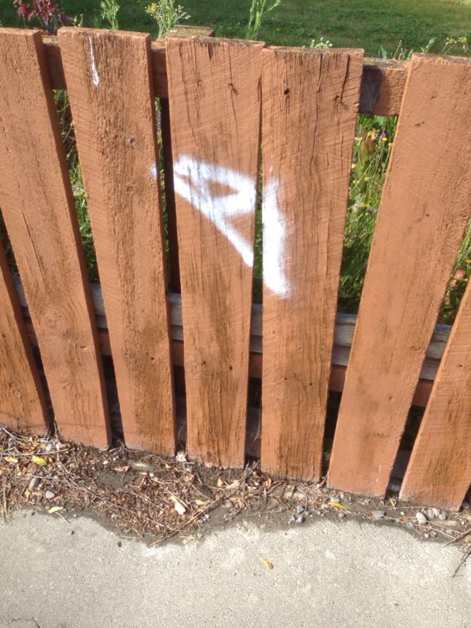 The photograph attached to this graffiti report