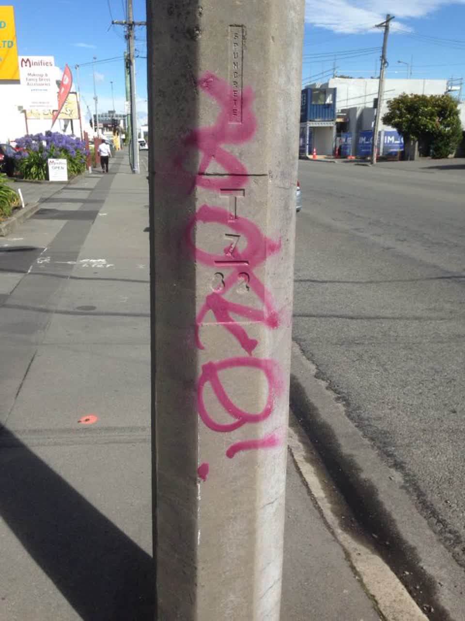 The photograph attached to this graffiti report