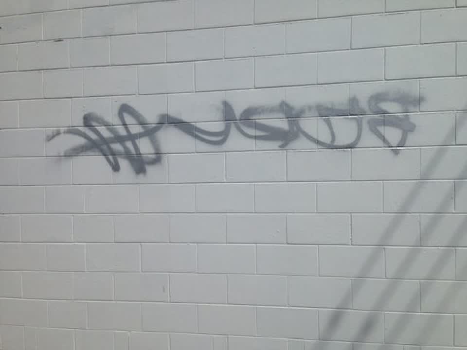 The photograph attached to this graffiti report