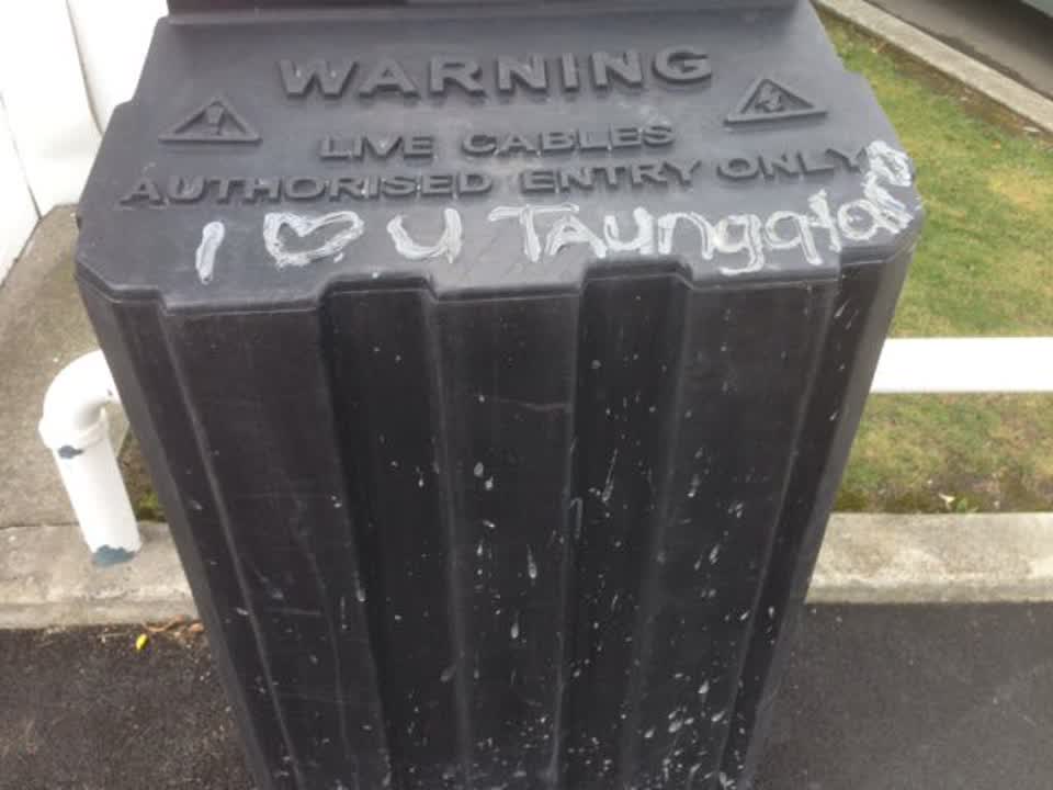 The photograph attached to this graffiti report