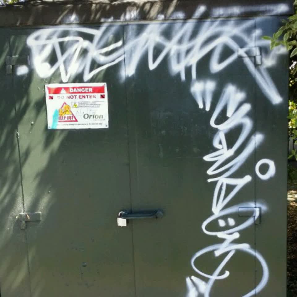 The photograph attached to this graffiti report