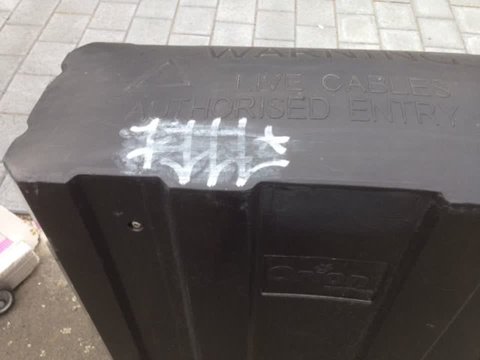The photograph attached to this graffiti report