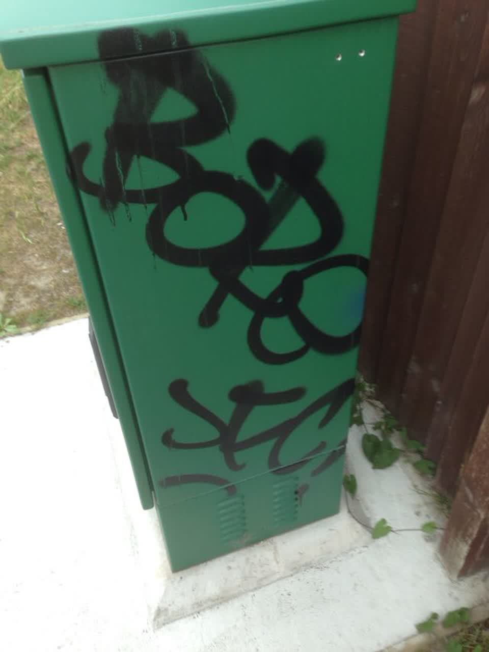 The photograph attached to this graffiti report