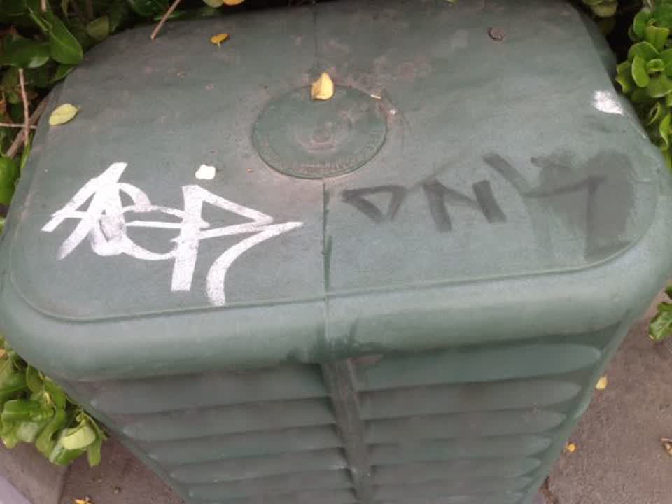 The photograph attached to this graffiti report