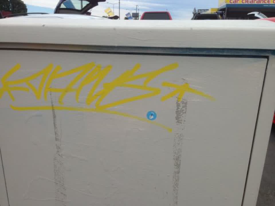 The photograph attached to this graffiti report