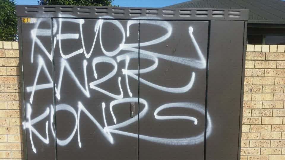 The photograph attached to this graffiti report
