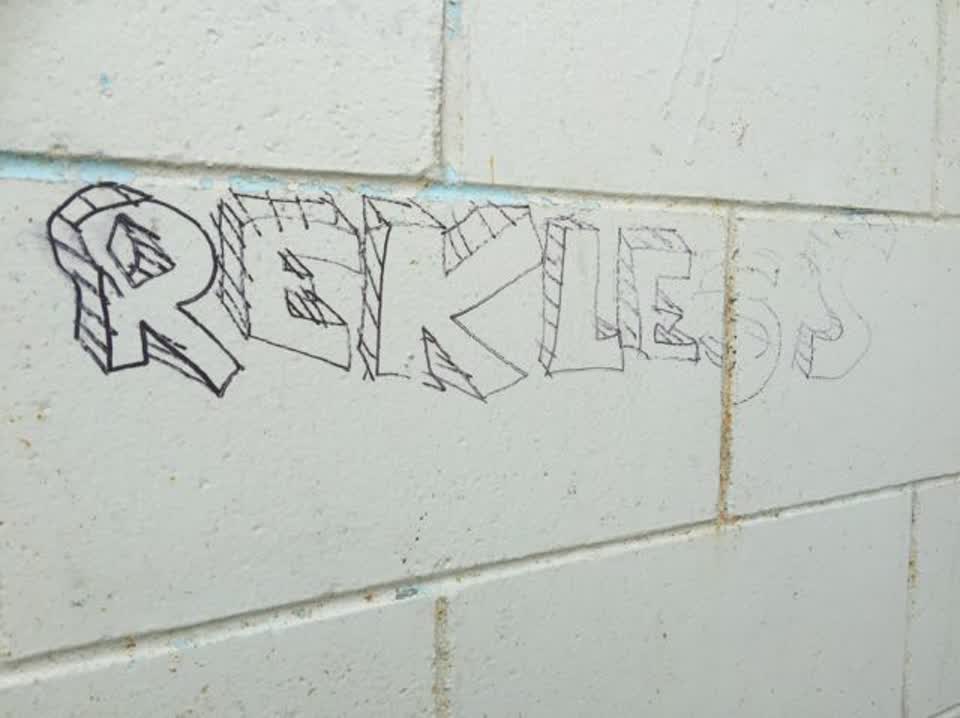 The photograph attached to this graffiti report