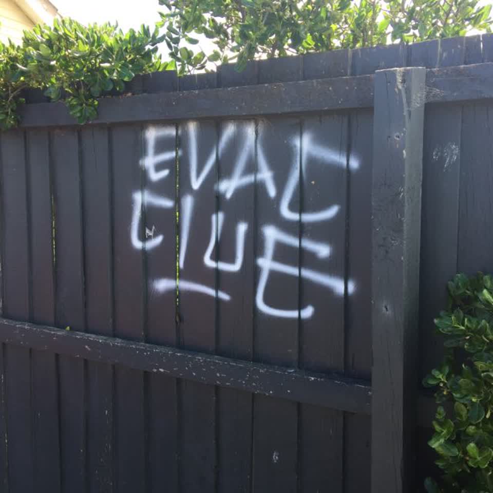 The photograph attached to this graffiti report