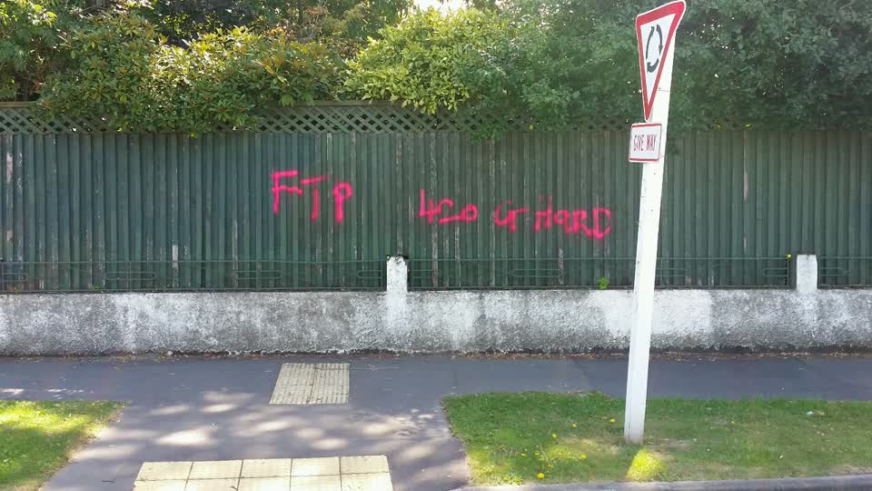The photograph attached to this graffiti report