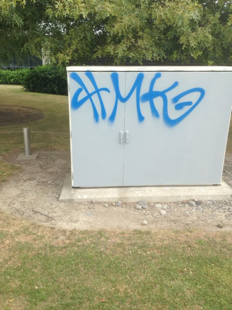 The photograph attached to this graffiti report