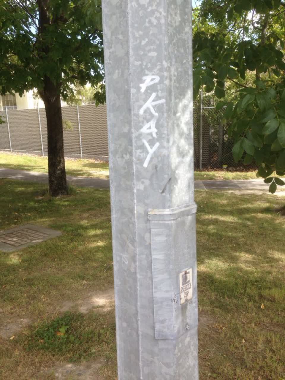 The photograph attached to this graffiti report