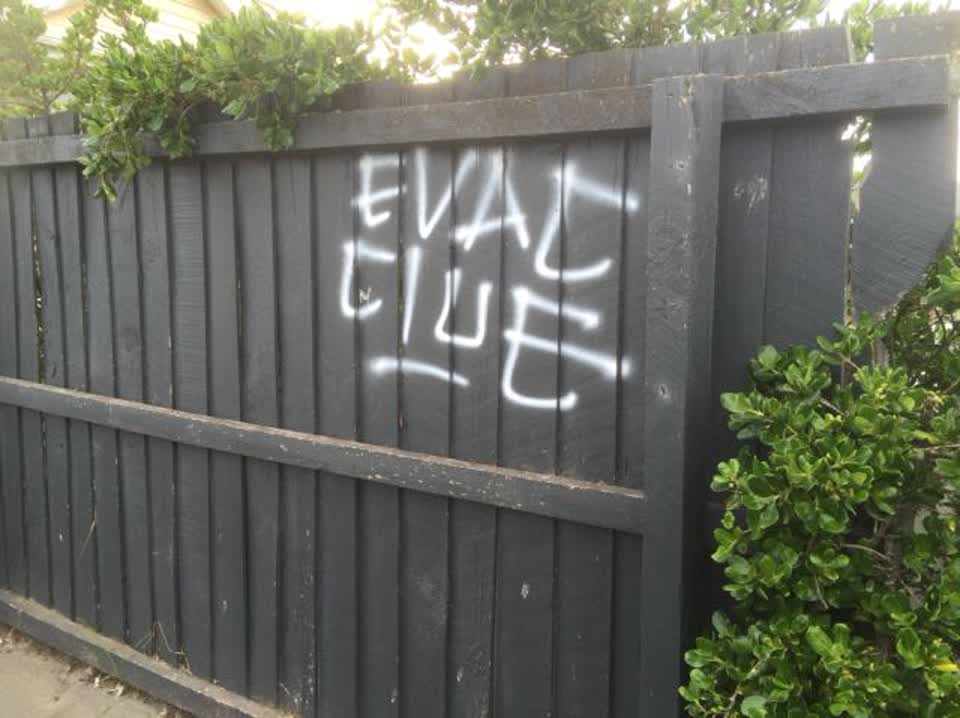 The photograph attached to this graffiti report