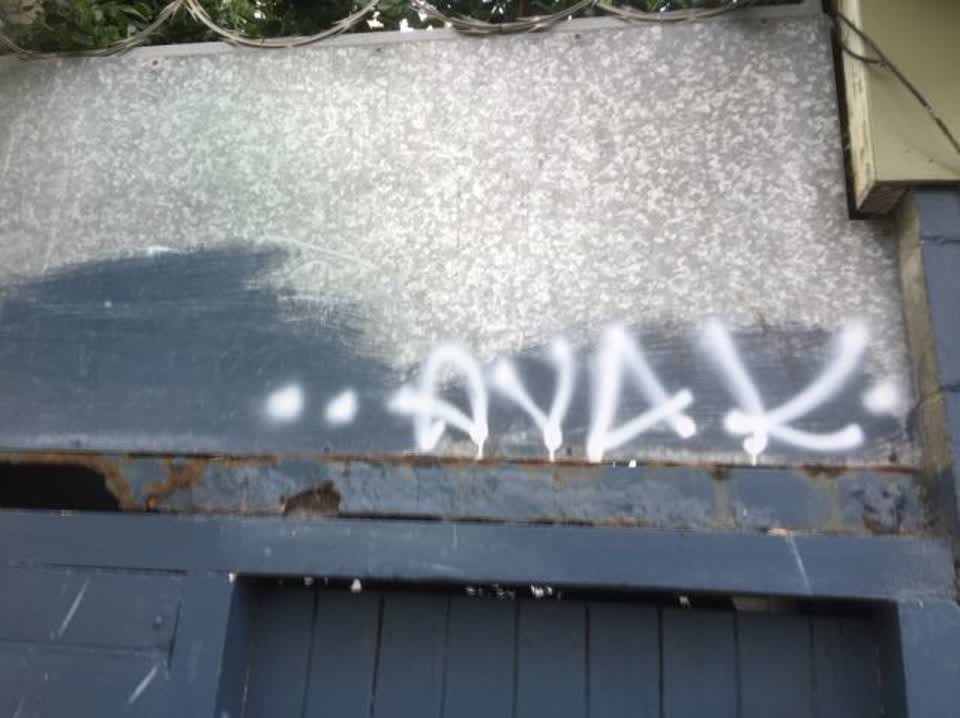 The photograph attached to this graffiti report