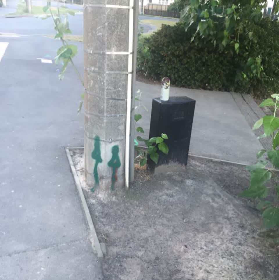 The photograph attached to this graffiti report