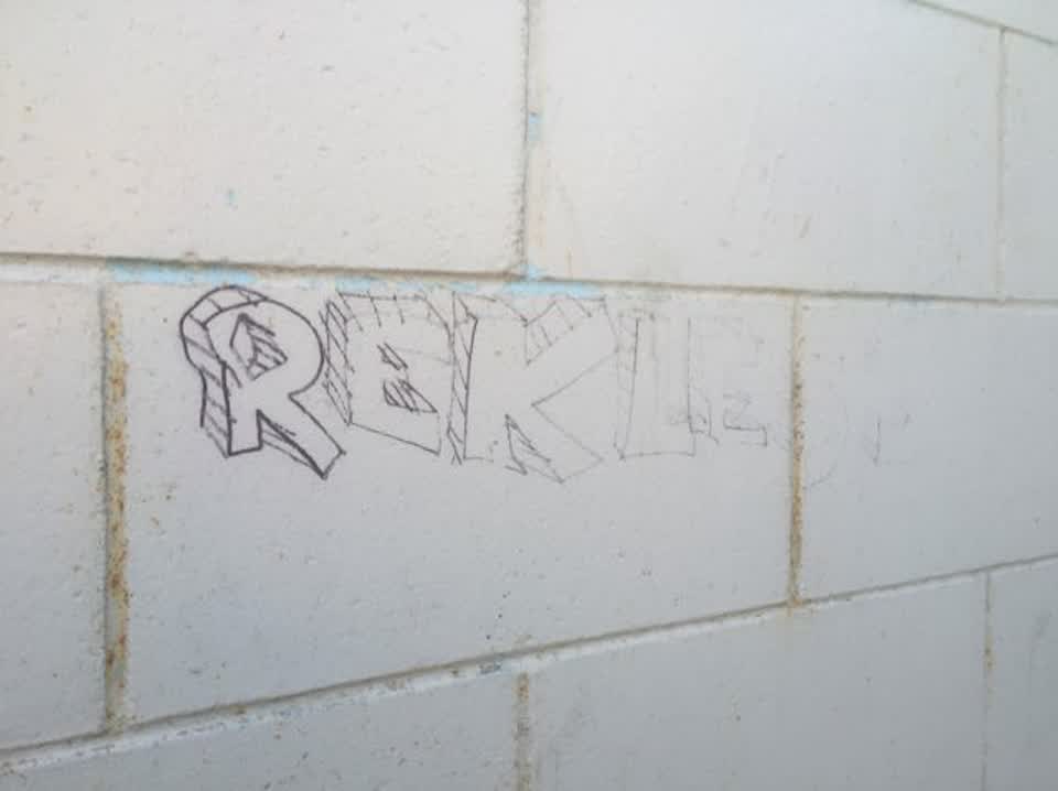The photograph attached to this graffiti report