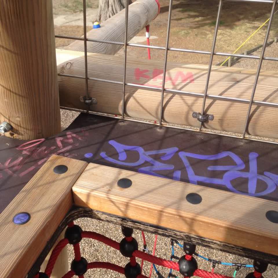 The photograph attached to this graffiti report