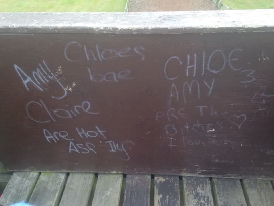 The photograph attached to this graffiti report