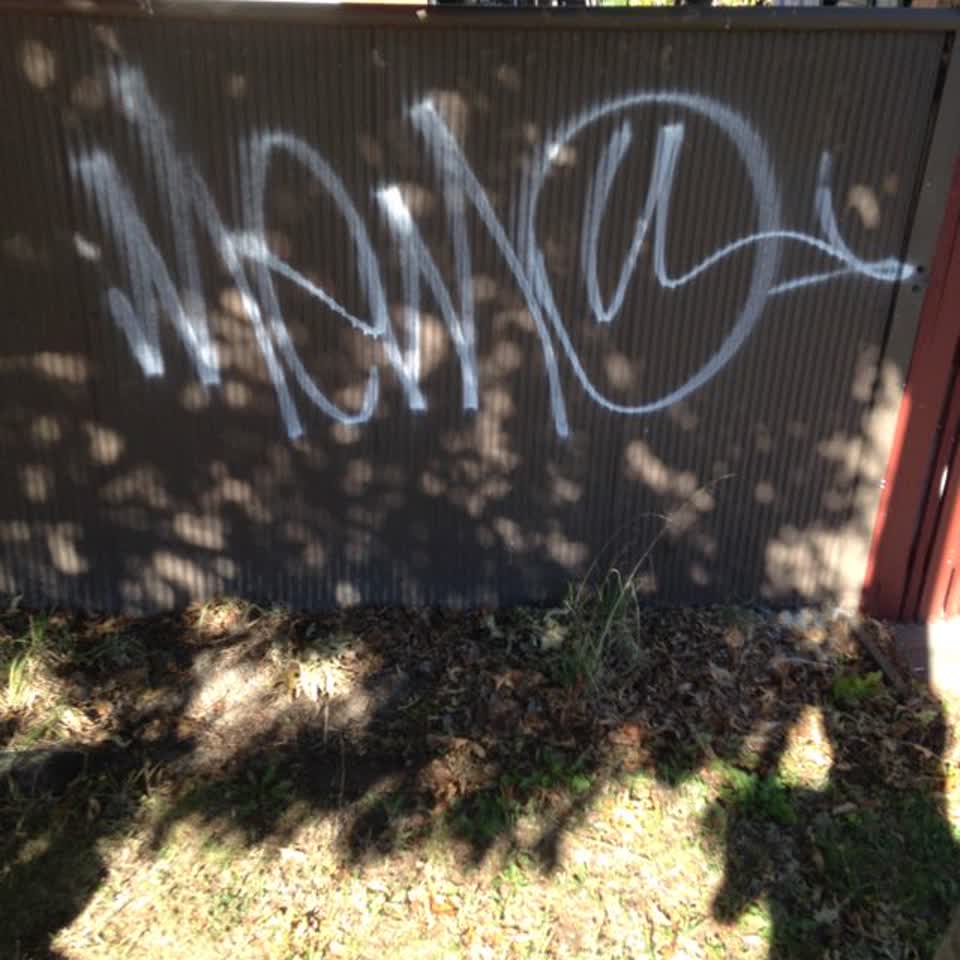 The photograph attached to this graffiti report