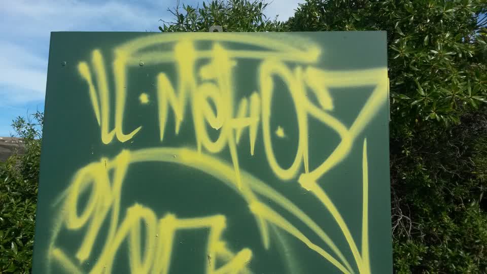 The photograph attached to this graffiti report