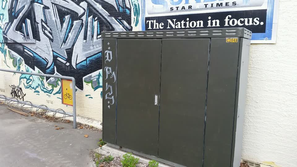 The photograph attached to this graffiti report