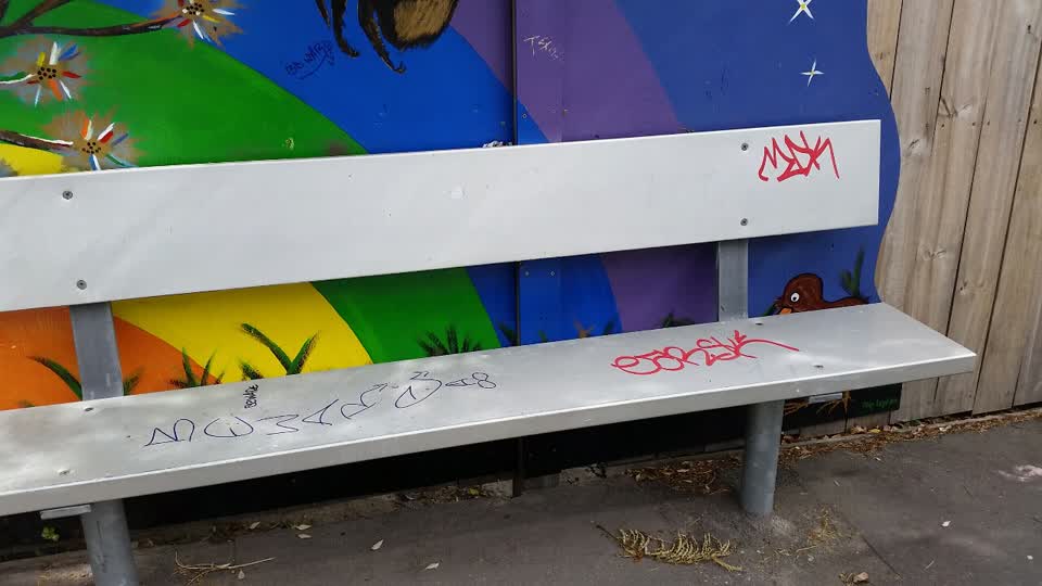 The photograph attached to this graffiti report