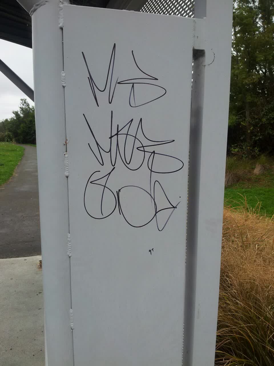 The photograph attached to this graffiti report