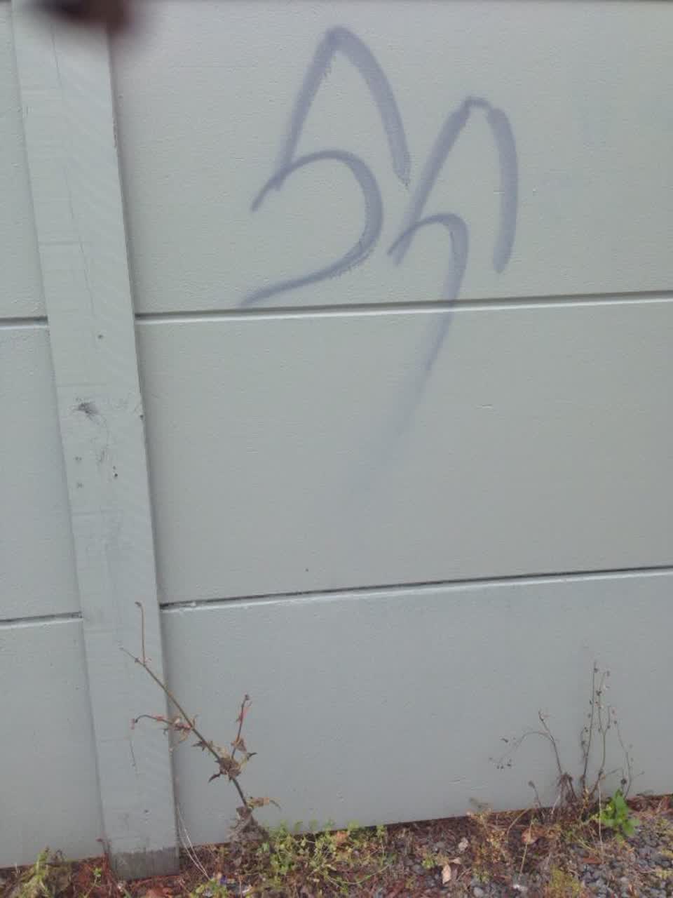 The photograph attached to this graffiti report