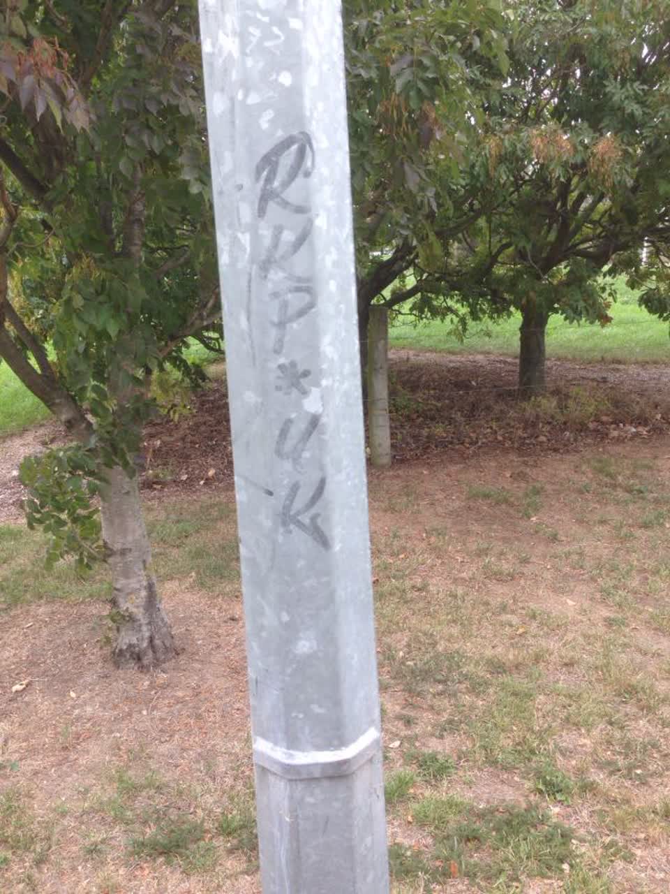 The photograph attached to this graffiti report