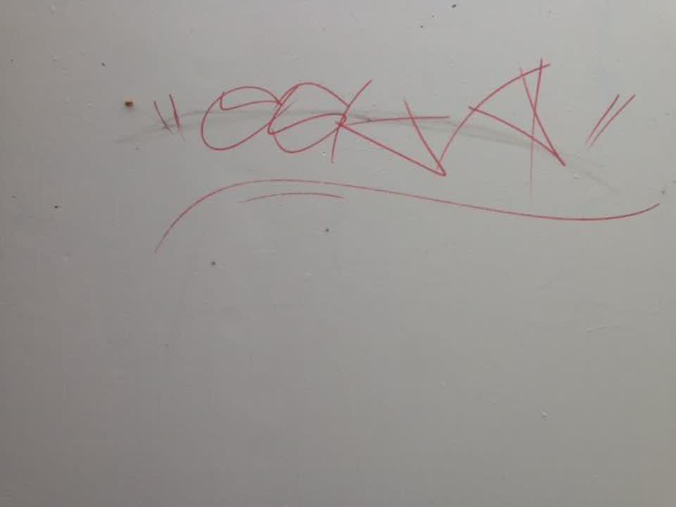 The photograph attached to this graffiti report