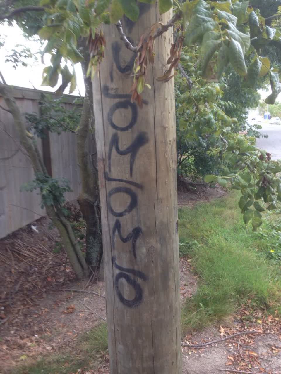 The photograph attached to this graffiti report