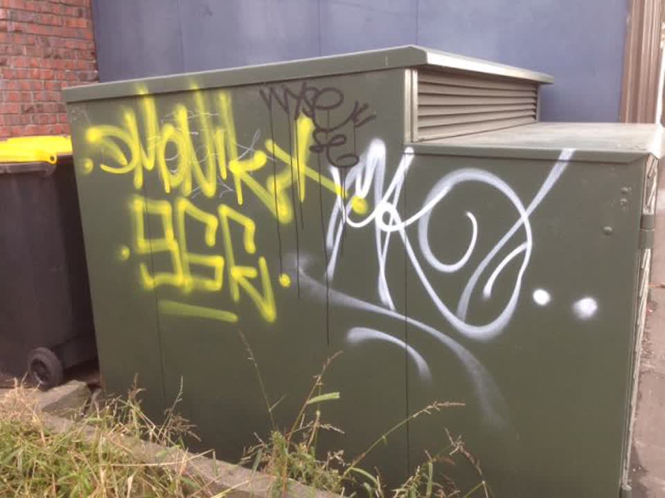 The photograph attached to this graffiti report