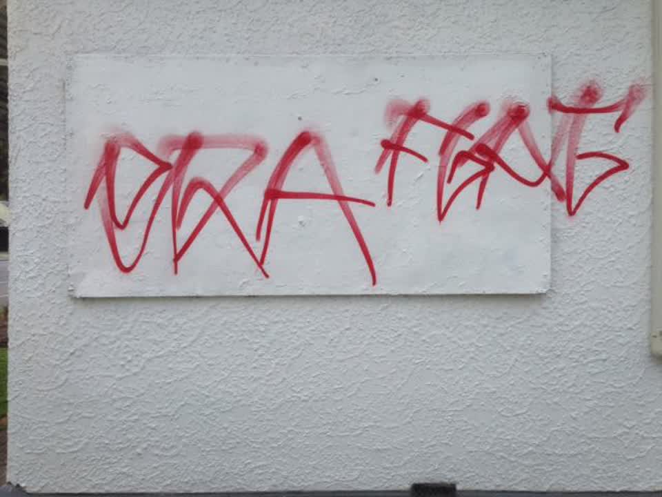 The photograph attached to this graffiti report