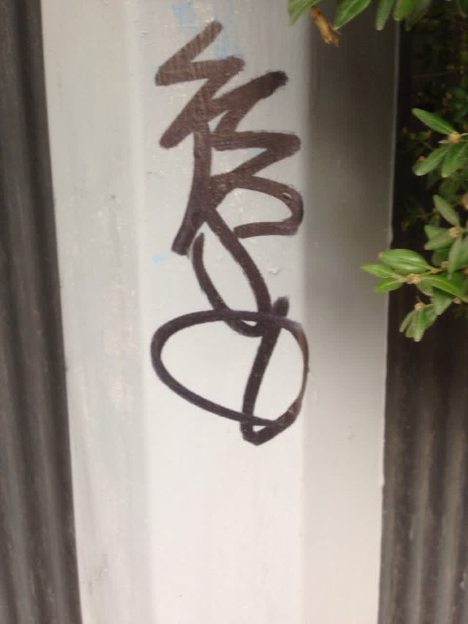 The photograph attached to this graffiti report