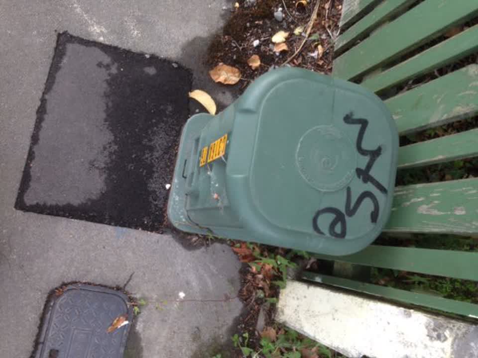 The photograph attached to this graffiti report