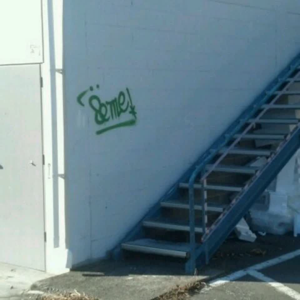 The photograph attached to this graffiti report