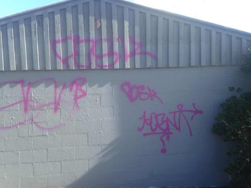 The photograph attached to this graffiti report