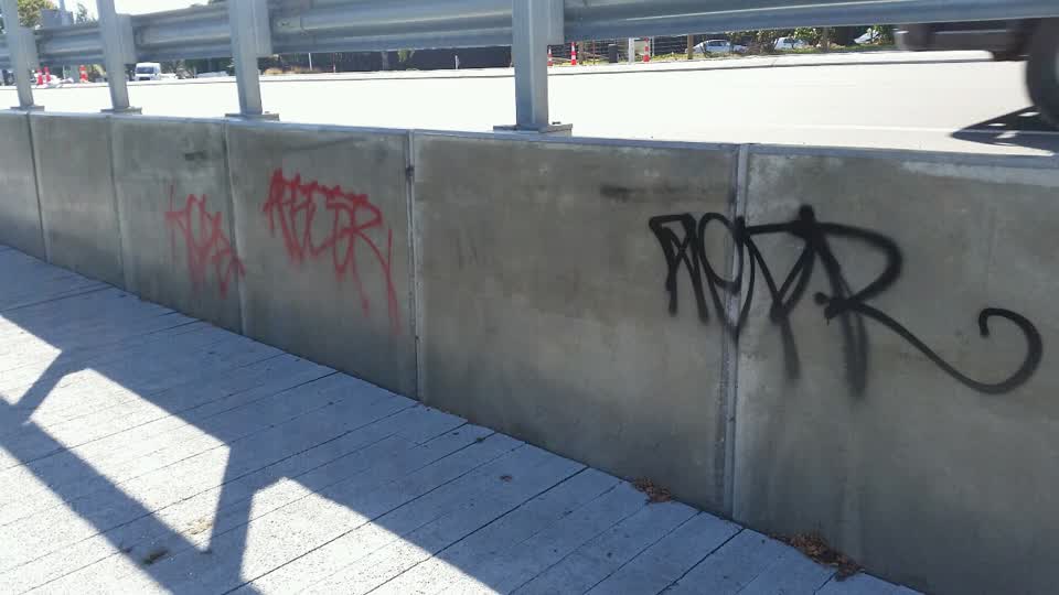 The photograph attached to this graffiti report