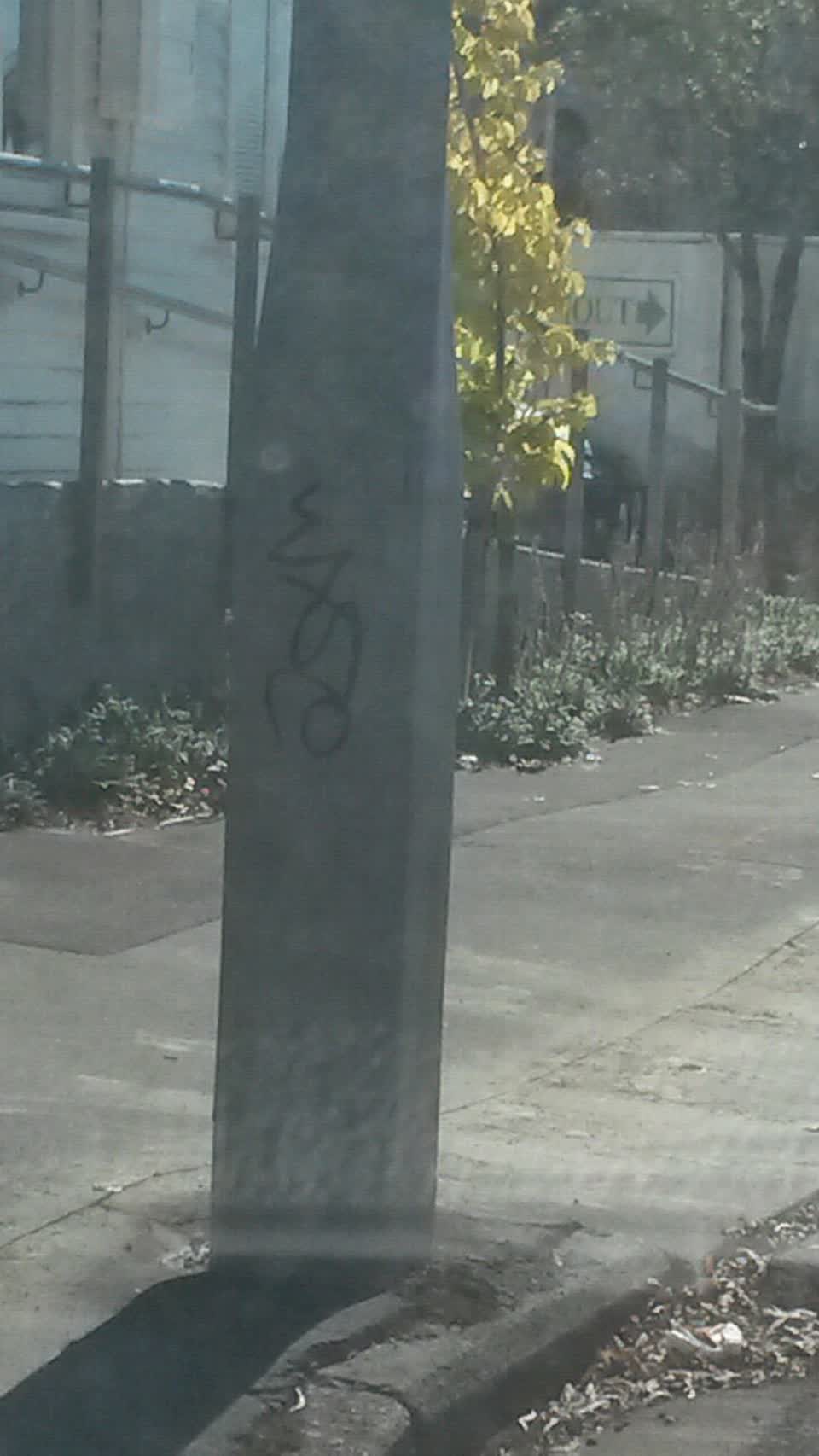 The photograph attached to this graffiti report