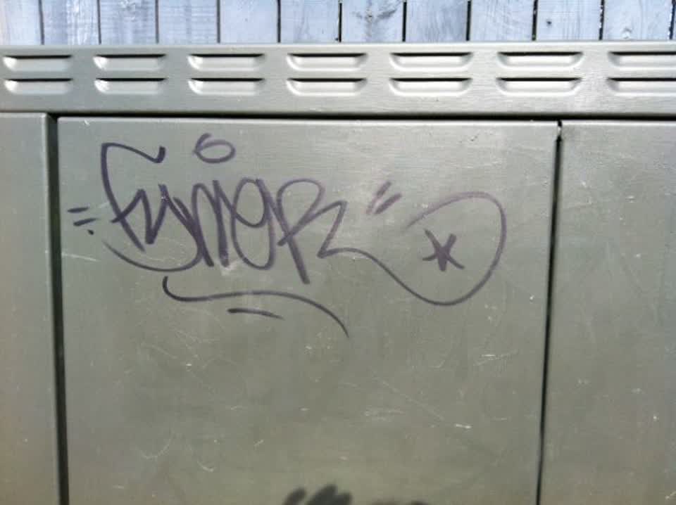 The photograph attached to this graffiti report