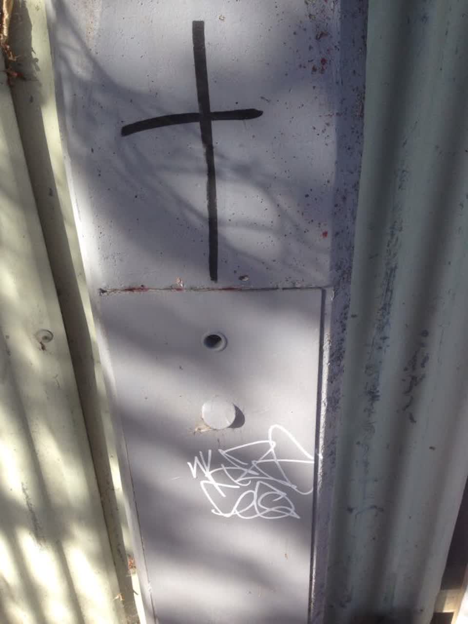 The photograph attached to this graffiti report