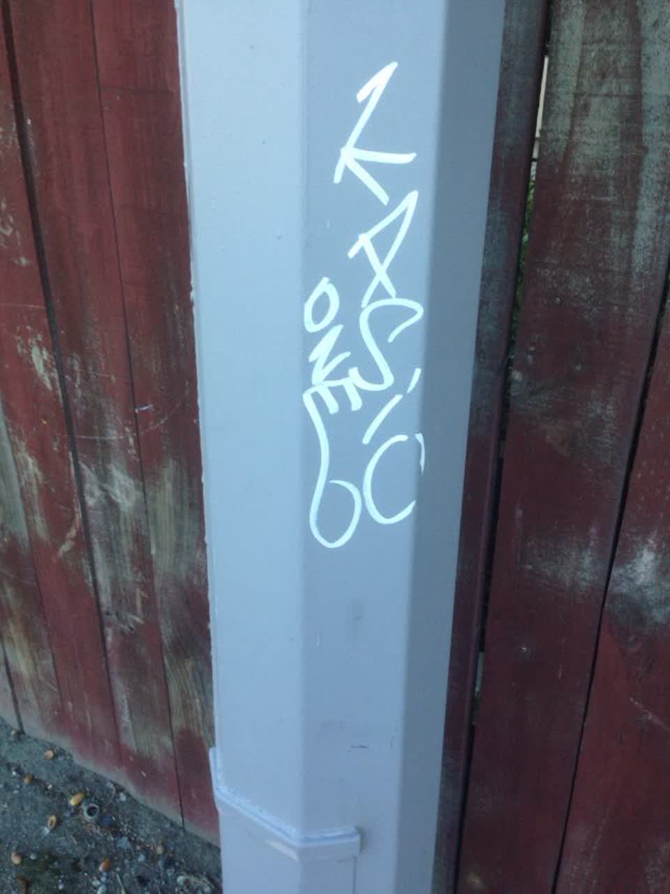 The photograph attached to this graffiti report