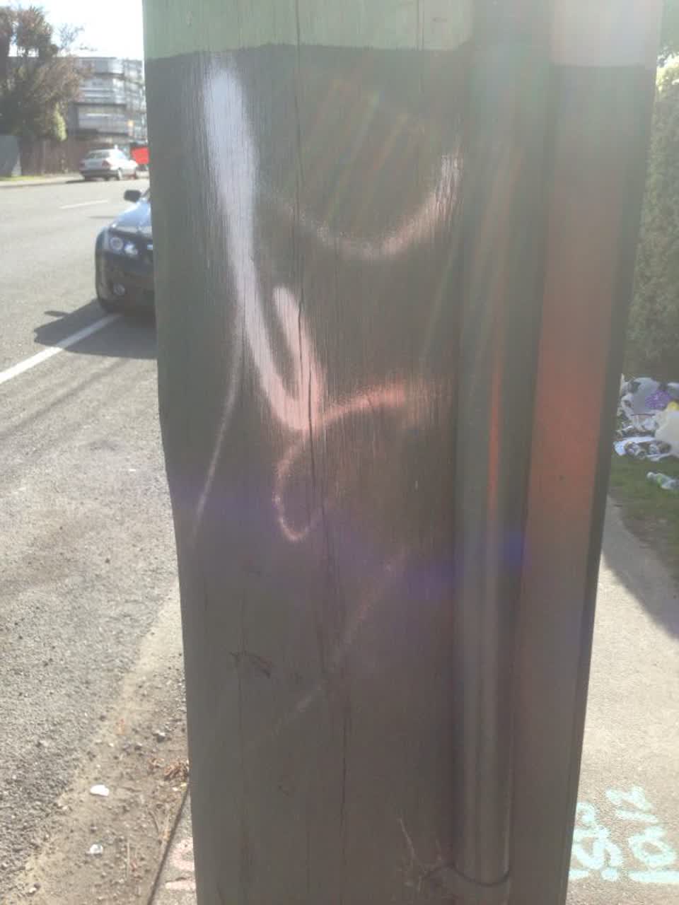 The photograph attached to this graffiti report