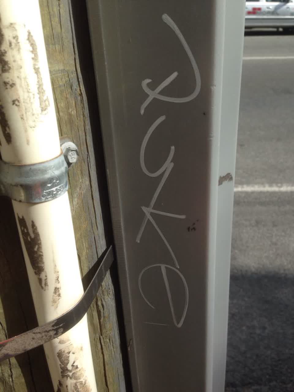 The photograph attached to this graffiti report