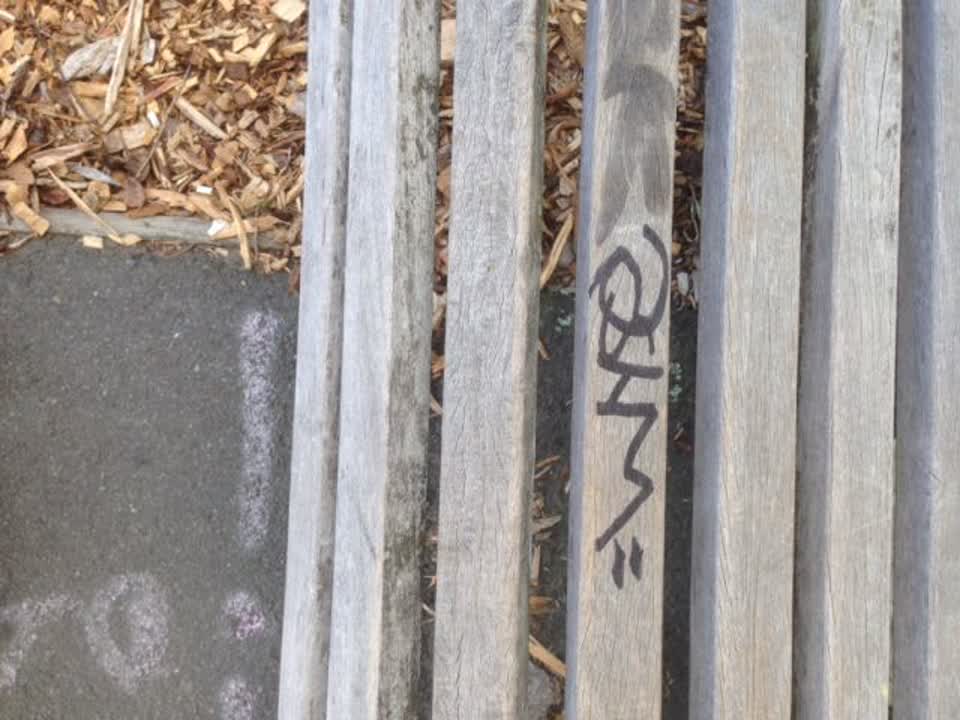 The photograph attached to this graffiti report
