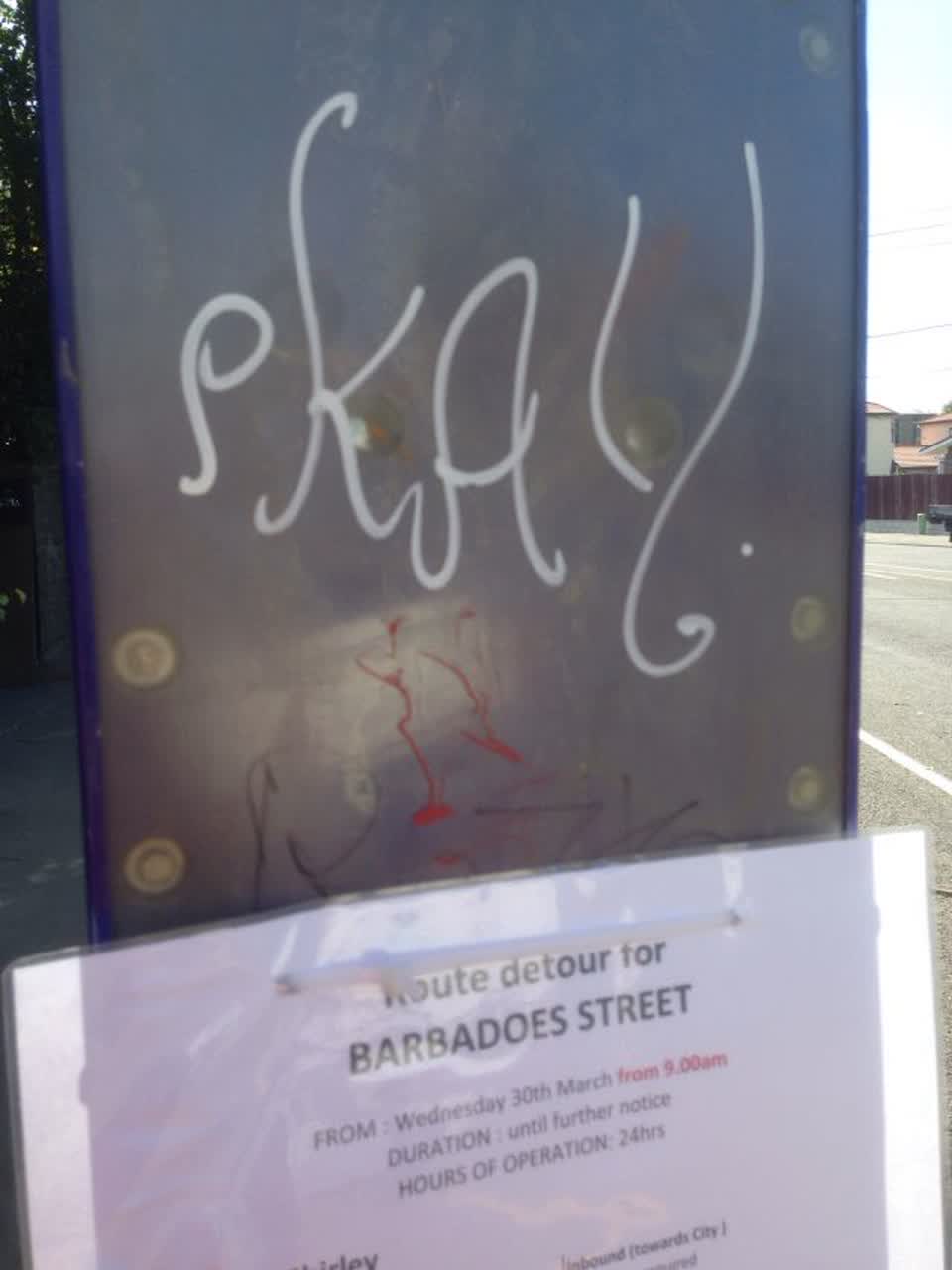 The photograph attached to this graffiti report