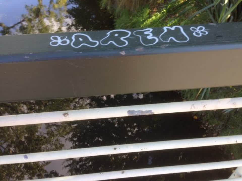 The photograph attached to this graffiti report