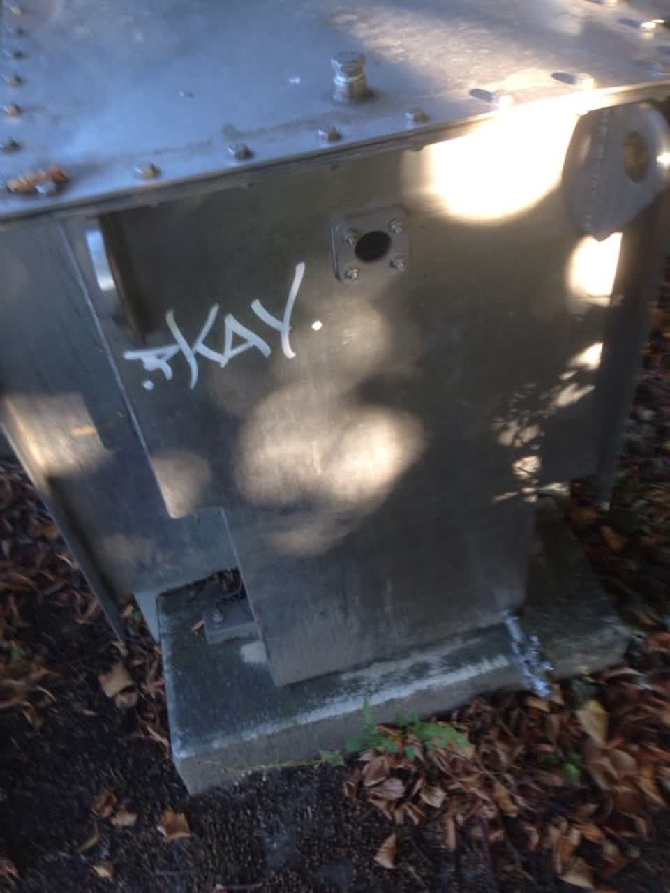 The photograph attached to this graffiti report