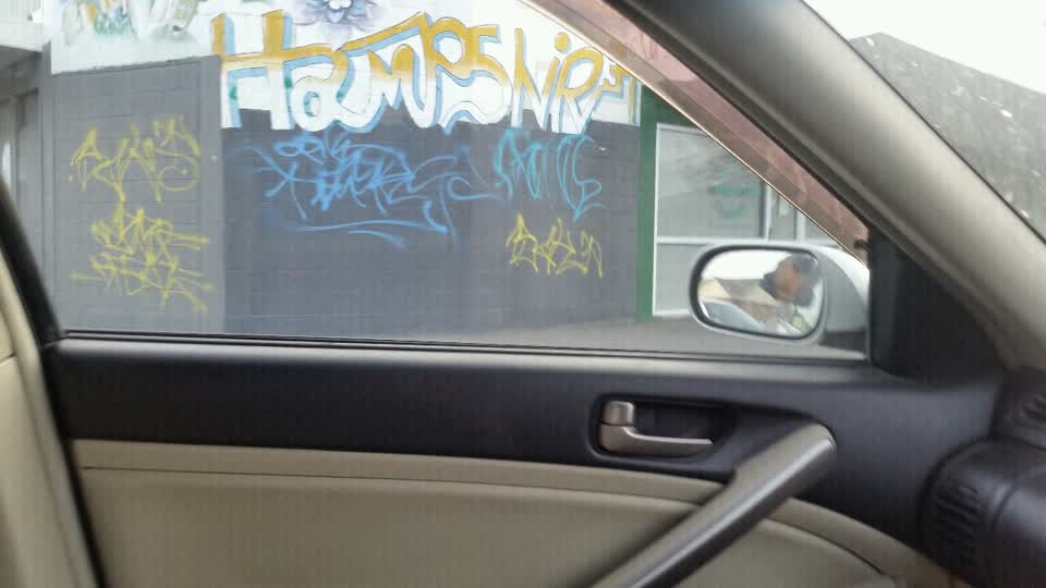 The photograph attached to this graffiti report