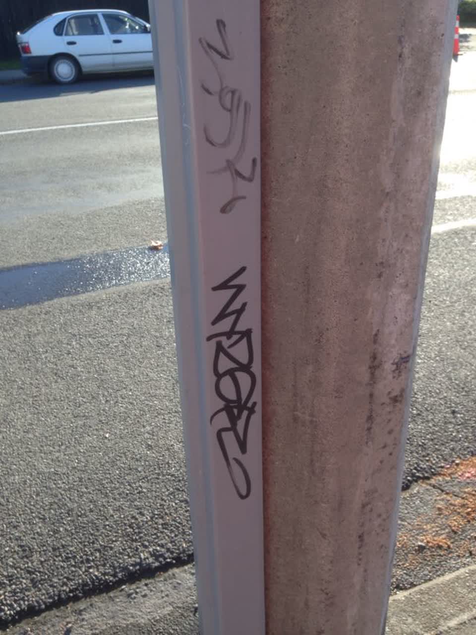 The photograph attached to this graffiti report