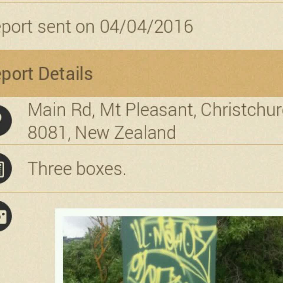 The photograph attached to this graffiti report